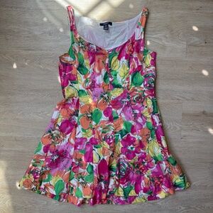 Chaps Cotton Floral Mini Dress